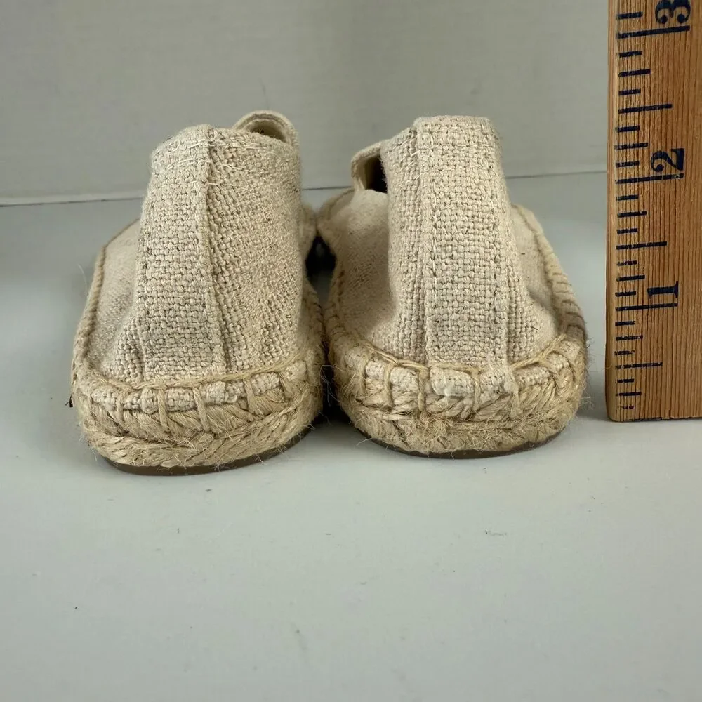 Soludos Espadrille Natural Slip On Shoes Pink Flamingo Embroidered Women's 7